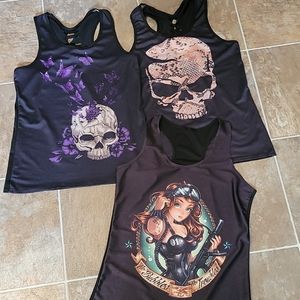 Three razor back tops